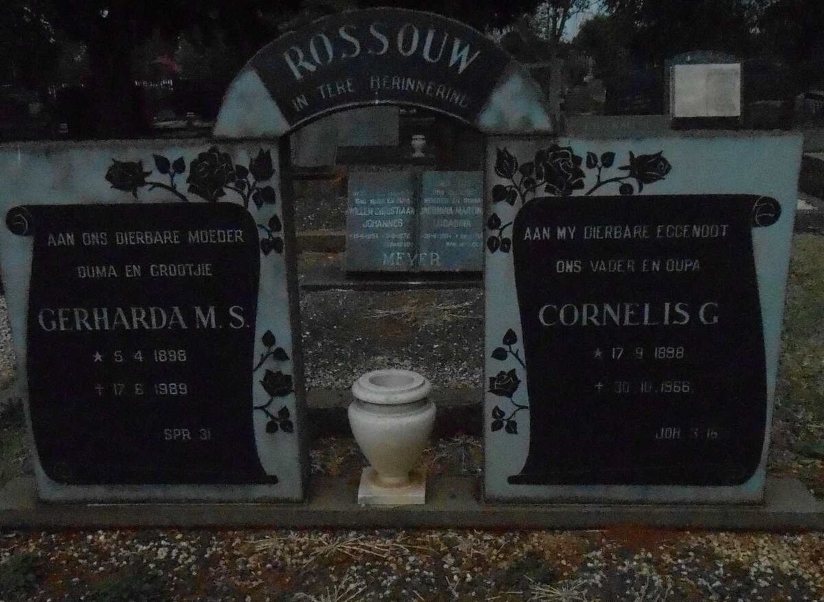ROSSOUW Cornelis G. 1898-1966 &amp; Gerharda M.S 1898-1989