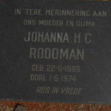 ROODMAN Johanna H.C. 1889-1974