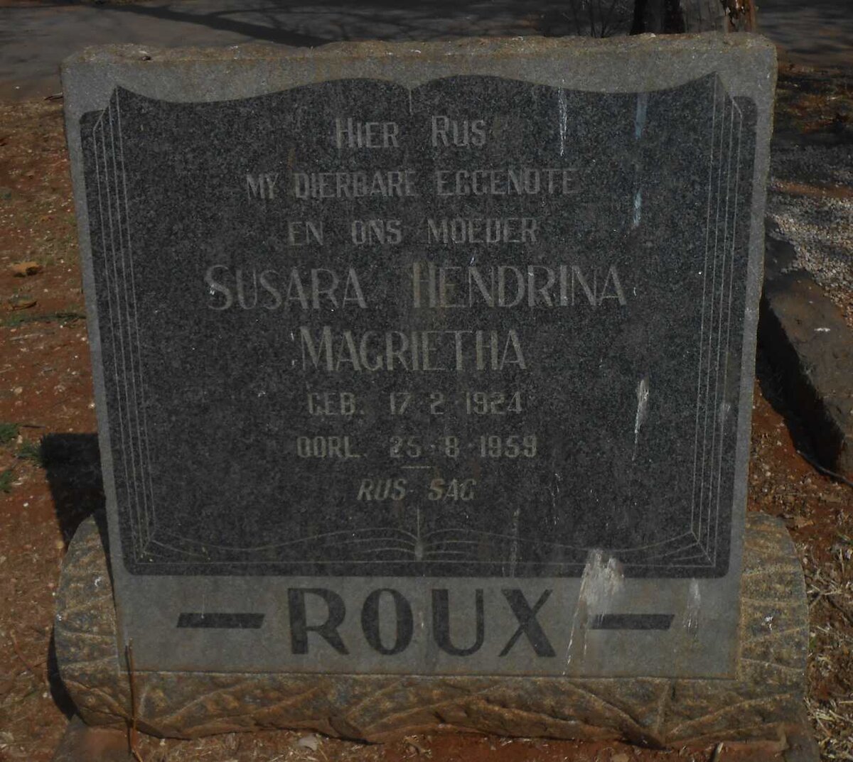 ROUX Susara Hendrina Magrietha 1924-1959
