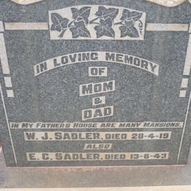 SADLER E.C. -1943 &amp; W.J. -1919