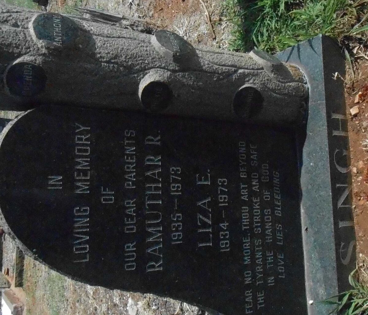 SINGH Ramuthar R. 1935-1973 &amp; Liza E. 1934-1973