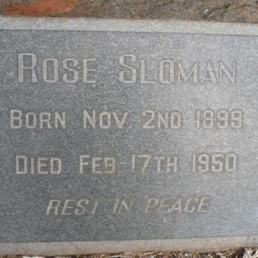 SLOMAN Rose 1899-1950