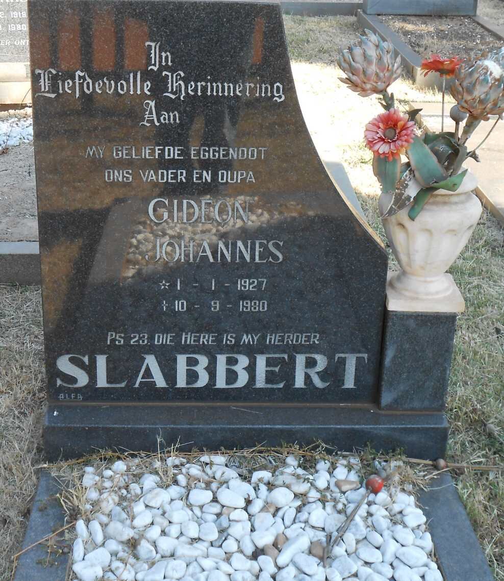 SLABBERT Gideon Johannes 1927-1980