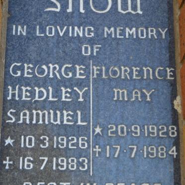 SNOW George Hedley Samuel 1926-1983 &amp; Florence May 1928-1984