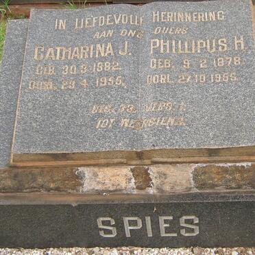 SPIES Phillipus H. 1878-1955 &amp; Catharina J. 1882-1955
