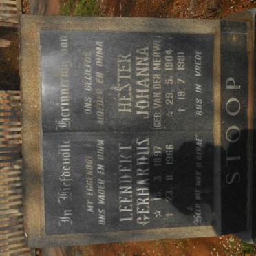 STOOP Leendert Gerhardus 1897-1966 &amp; Hester Johanna VAN DER MERWE 1904-1981