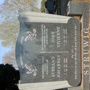 STRUWIG Sybrand Johannes 1926-2006 &amp; Joan Vivienne 1927-2005