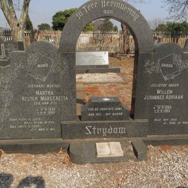 STRYDOM Willem Johannes Adriaan 1882-1963 &amp; Martha Hester Margeretta VAN ZYL 1892-1965