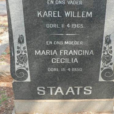 STAATS Karel Willem -1965 &amp; Maria Francina Cecilia -1950