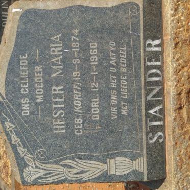 STANDER Hester Maria nee KORFF 1874-1960