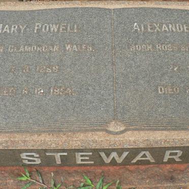 STEWART Alexander Angus 1867-1944 &amp; Mary Powell 1868-1954