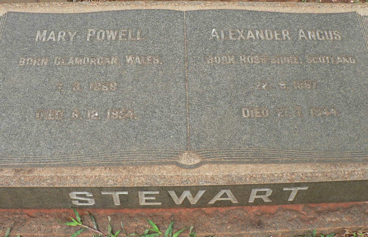 STEWART Alexander Angus 1867-1944 &amp; Mary Powell 1868-1954