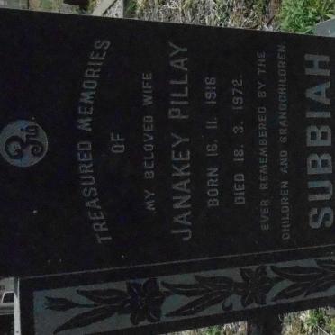 SUBBIAH Janakey Pillay 1916-1972