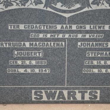 SWARTS Johannes Petrus Stephanus 1887-1949 &amp; Gertruida Magdalena JOUBERT 1889-1947