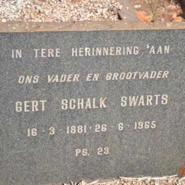 SWARTS Gert Schalk 1881-1965