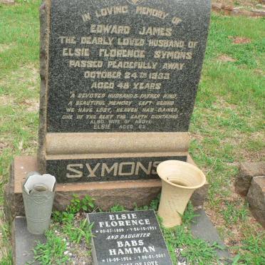 SYMONS Edward James -1933 &amp; Elsie -1889-1951 :: HAMMAN Babs 1924-2007