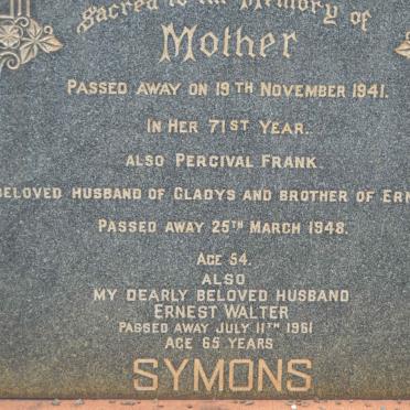 SYMONS ? :: SYMONS Percival Frank -1948 &amp; Gladys -1941 ::SYMONS Ernest Walter -1961