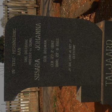 TALJAARD Susara Johanna nee BOSMAN 1892-1968