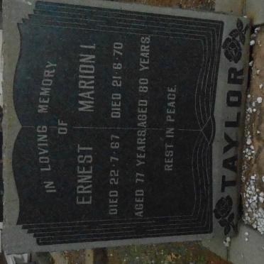 TAYLOR Ernest -1967 &amp; Marion I. -1970