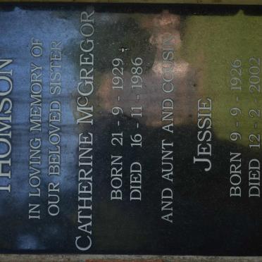 THOMSON Catherine McGregor 1929-1986 :: THOMSON Jessie 1926-2002