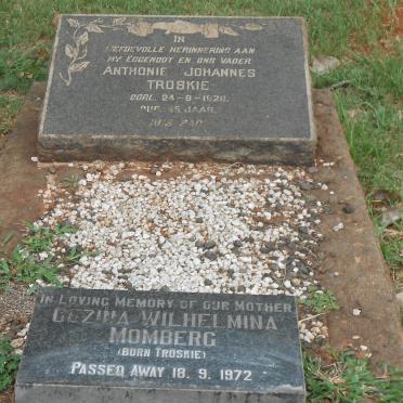 TROSKIE Anthonie Johannes -1926 :: MOMBERG Gezina Wilhelmina nee TROSKIE -1972