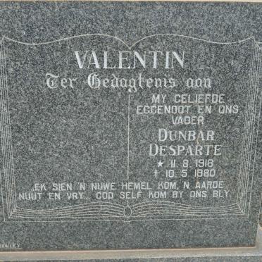 VALENTIN Dunbar Desparte 1918-1980