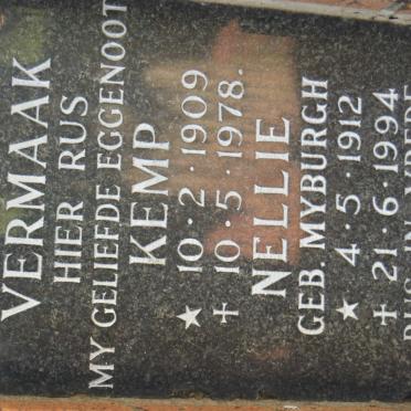 VERMAAK Kemp 1909-1978 &amp; Nellie MYBURGH 1912-1994