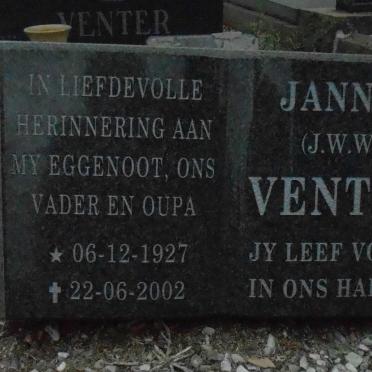 VENTER J.W.W. 1927-2002