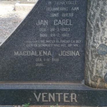 VENTER Jan Carel 1907-1962 &amp; Magdalena Josina 1909-