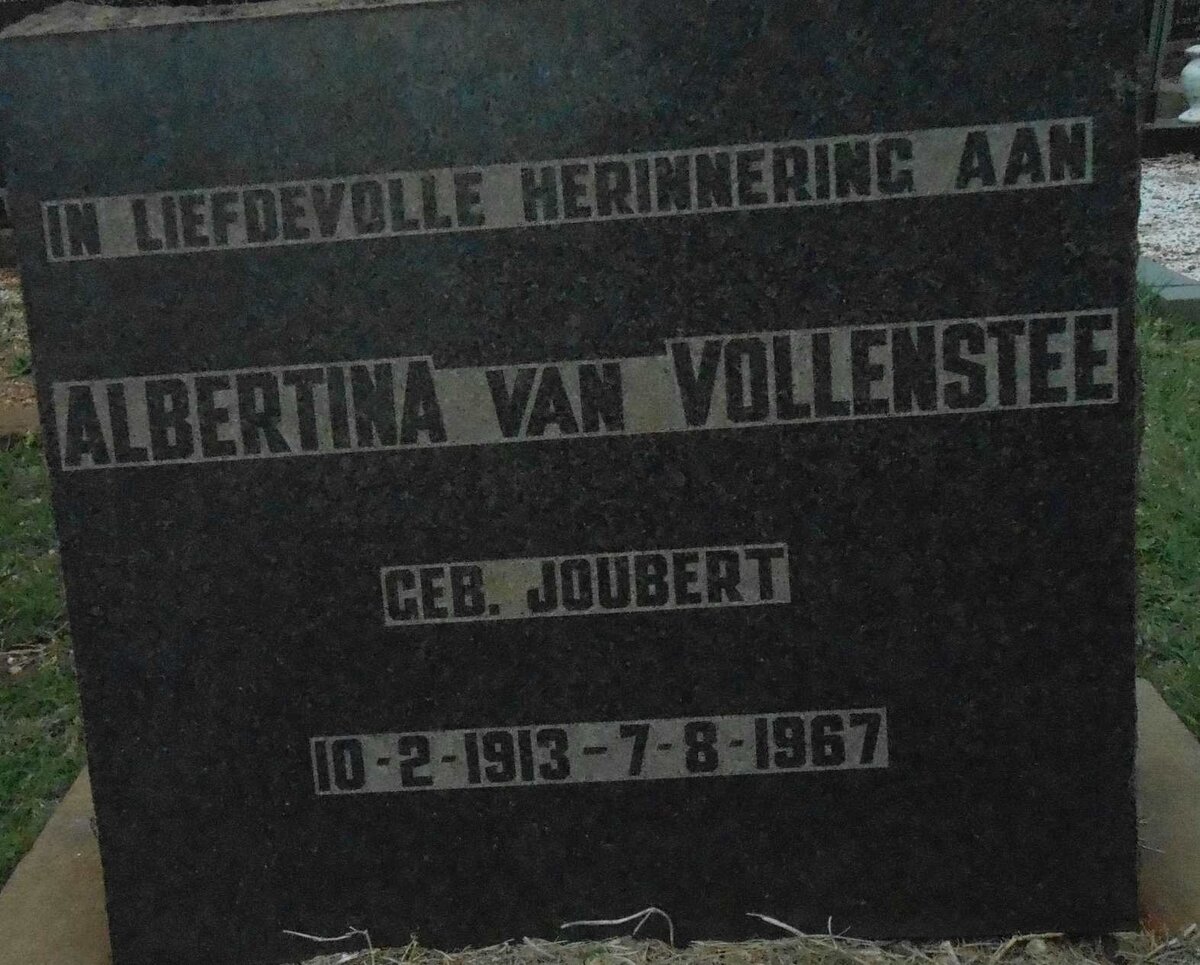 VOLLENSTEE Albertina, van nee JOUBERT 1913-1967
