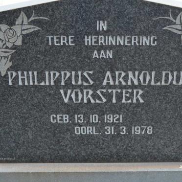 VORSTER Philippus Arnoldus 1921-1978
