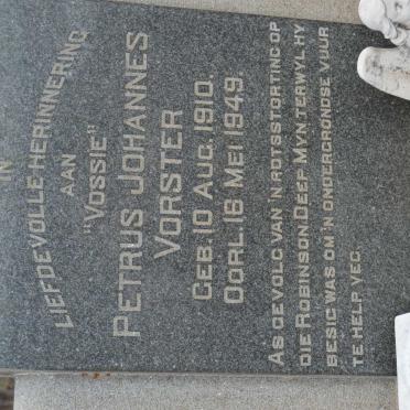 VORSTER Petrus Johannes 1910-1949