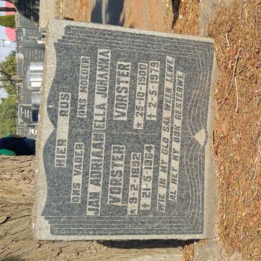 VORSTER Jan Adriaan 1892-1964 &amp; Ella Johanna 1900-1979