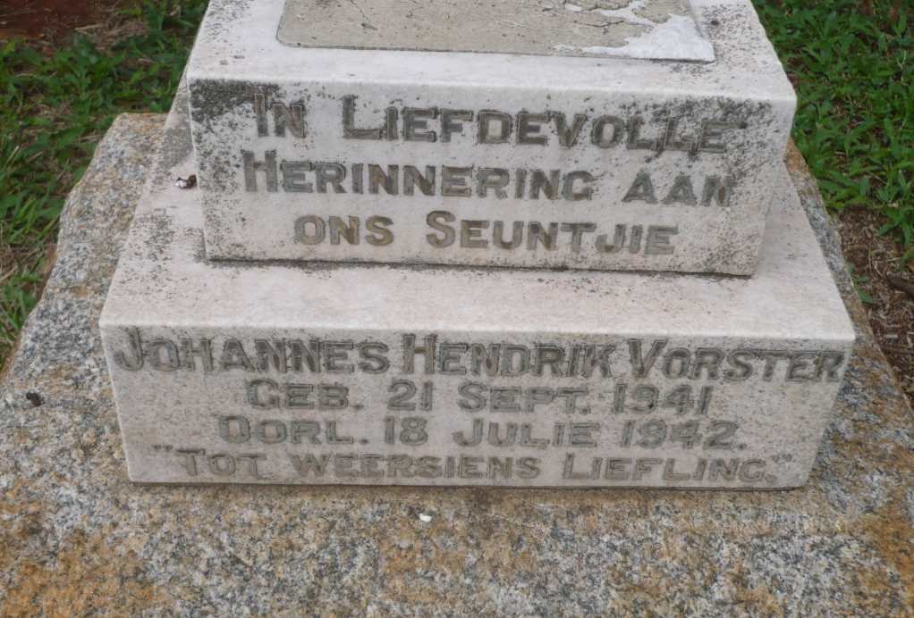 VORSTER Johannes Hendrik 1941-1942