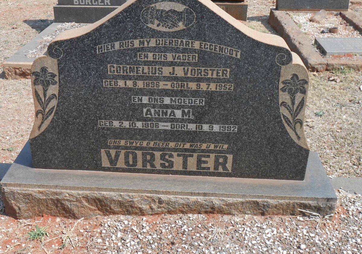 VORSTER Cornelius J. 1896-1952 &amp; Anna M. 1906-1992