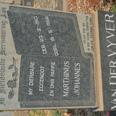 VYVER Marthinus Johannes, van der 1913-1966