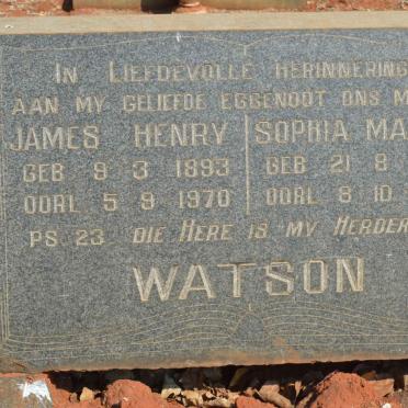 WATSON James Henry 1893-1970 &amp; Sophia Maria 1908-1977