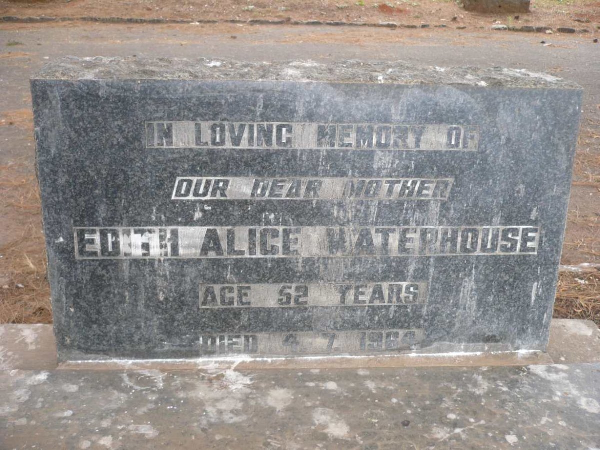 WATERHOUSE Edith Alice -1964