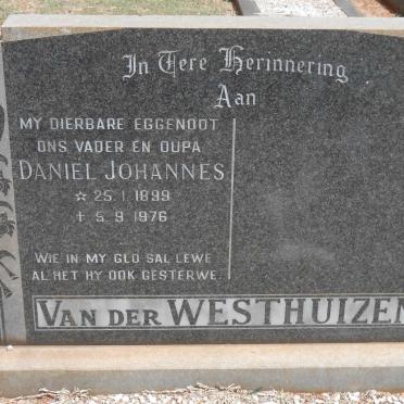 WESTHUIZEN Daniël Johannes, van der 1899-1976