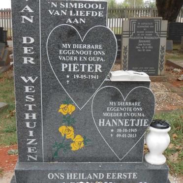 WESTHUIZEN Pieter, van der 1941- &amp; Hannetjie 1945-2013