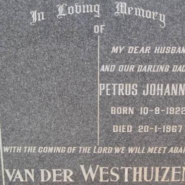 WESTHUIZEN Petrus Johannes, van der 1922-1967