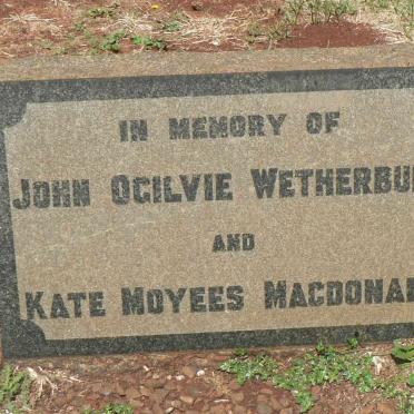 WETHERBURN John Ogilvie :: MacDONALD Kate Moyees
