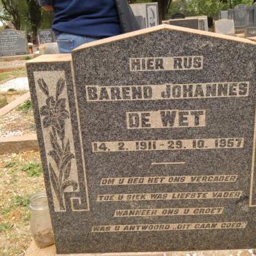 WET Barend Johannes, de 1911-1957