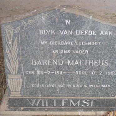 WILLEMSE Barend Mattheus 1911-1955