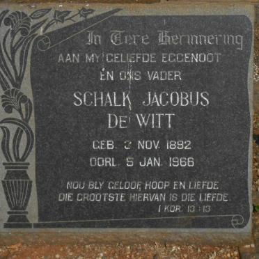 WITT Schalk Jacobus, de 1892-1968