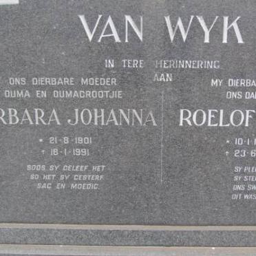 WYK Roelof Daniel, van 1906-1968 &amp; Barbara Johanna 1901-1991