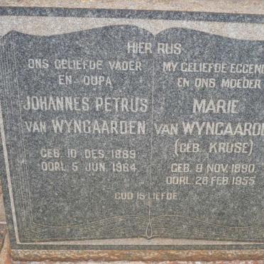WYNGAARDEN Johannes Petrus, van 1889-1964 &amp; Marie KRUSE 1890-1955