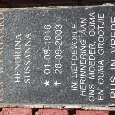 WYNGAARD Hendrina Sussanna, van 1916-2003
