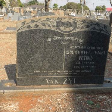 ZYL Christoffel Daniel Petrus, van 1904-1962