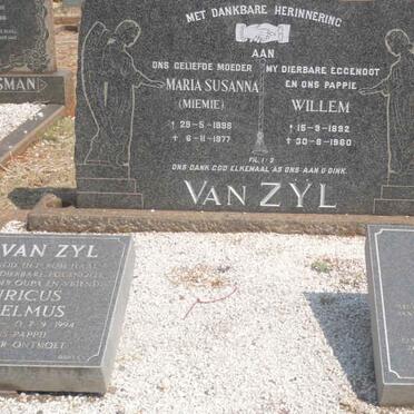 ZYL Willem, van 1892-1960 &amp; Maria Susanna 1898-1977:: VAN ZYL Henricus Wilhelmus 1921-1994 :: VAN ZYL Benjamin W. 1968-1999